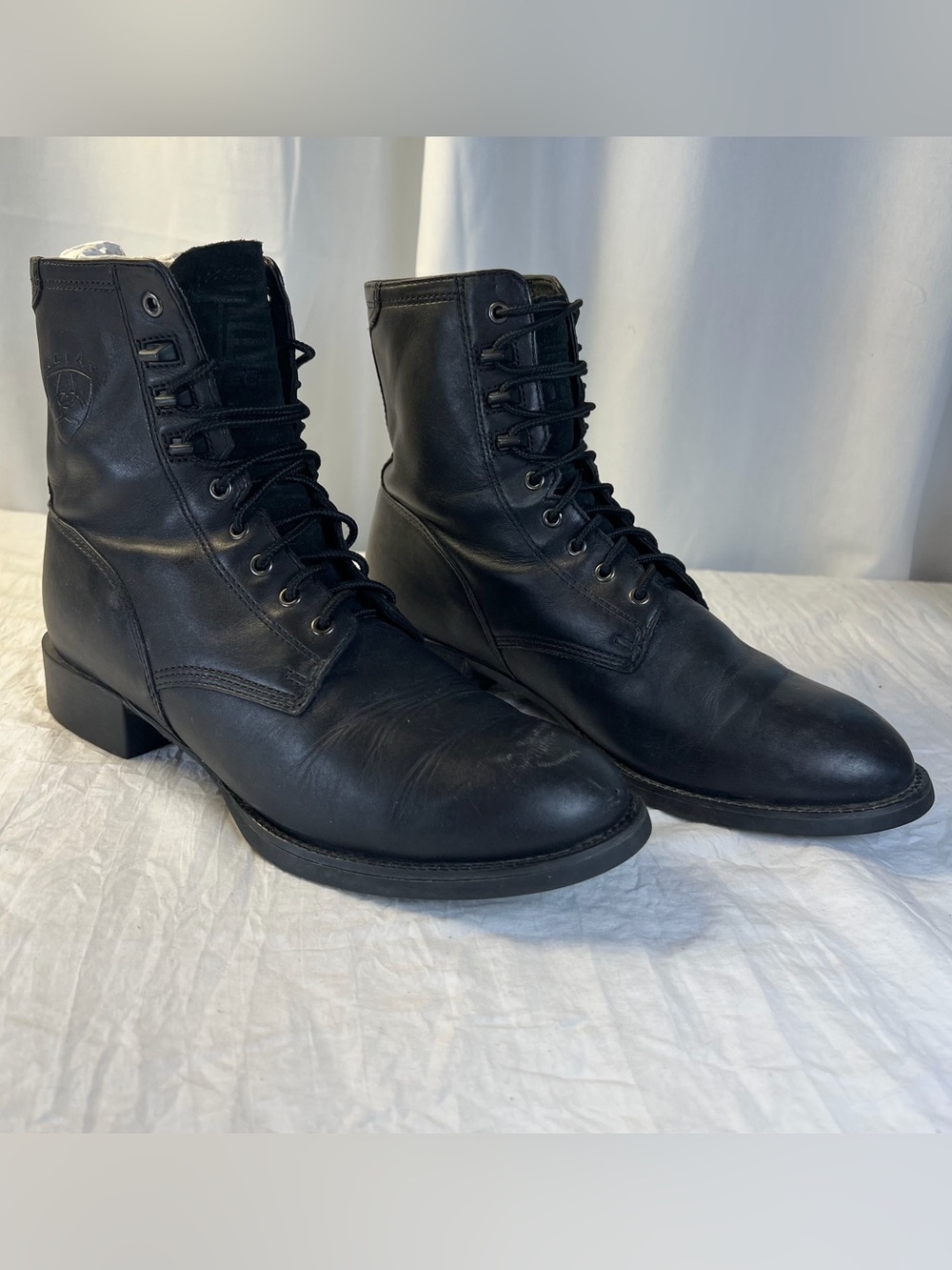 Ariat Heritage Lacers Black Leather 8’’ Boots Men’s Paddock Western 32502 sz8.5